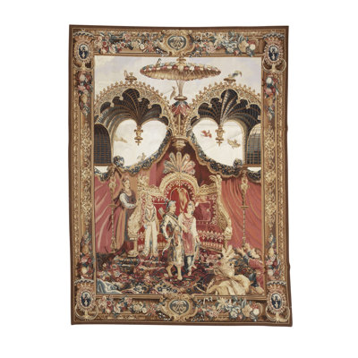 Hand-Knotted Wool Area Rug in Red/Beige/Brown