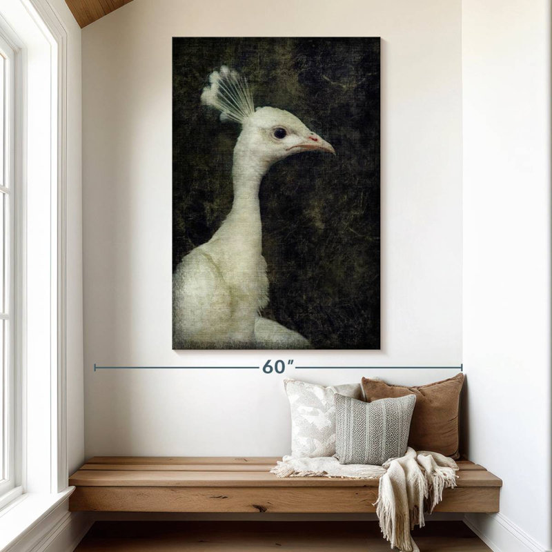 Brampt White Peacock, 51" H x 34" W