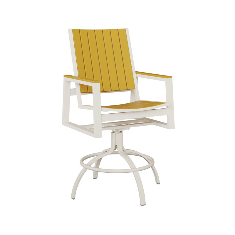 Chaise de bar pivotante Delainah, Jaune soleil levant