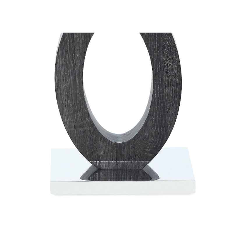 Clear Glass Top End Table, Modern Oval Base, Grey Frame, Solid Wood + , Brown White, 21.2 In. Depth, Width, 19.32 Height, 24.86 Lb Table In Contemporary Style, Metal D X W H,