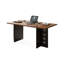 Bureau rectangulaire en bois massif brun + noir-107397914