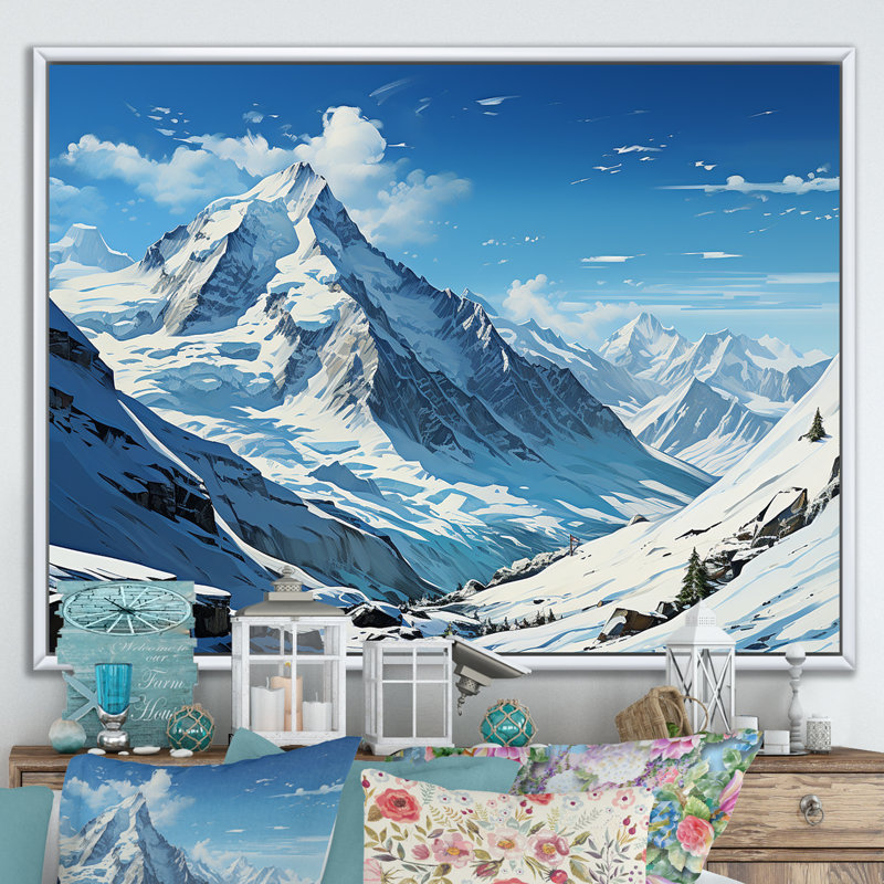 Montagnes françaises des montagnes françaises III, Cadre flottant blanc, H 30 po x l 40 po x P 1,5 po