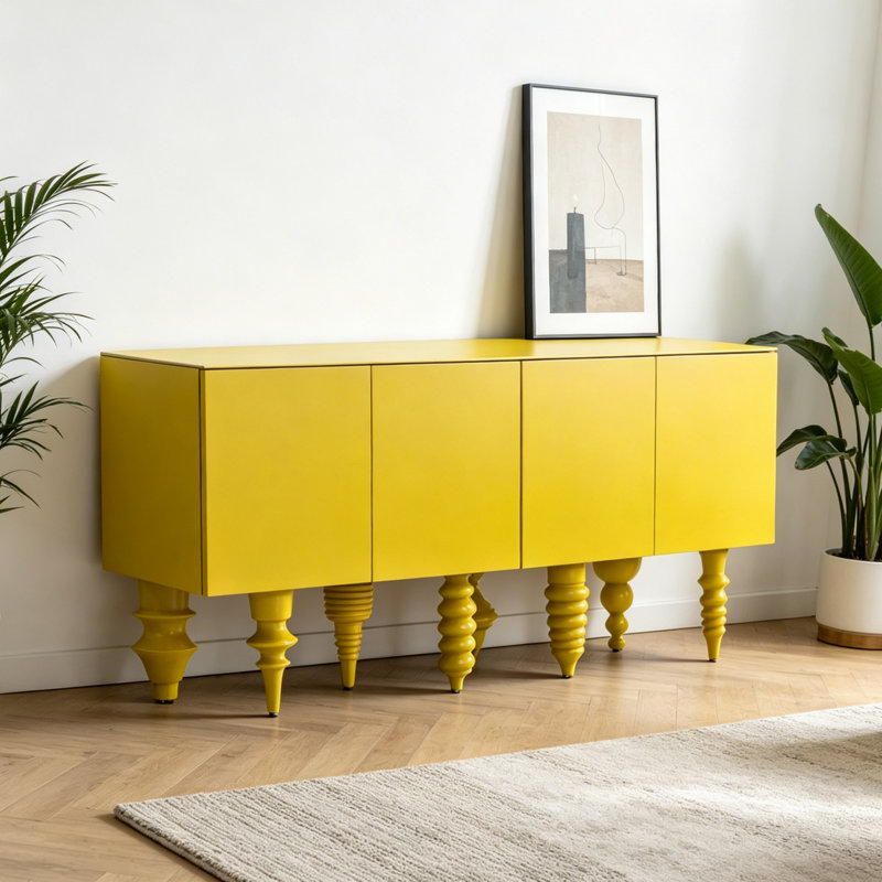 Meuble télé simple, créatif et tendance, Jaune