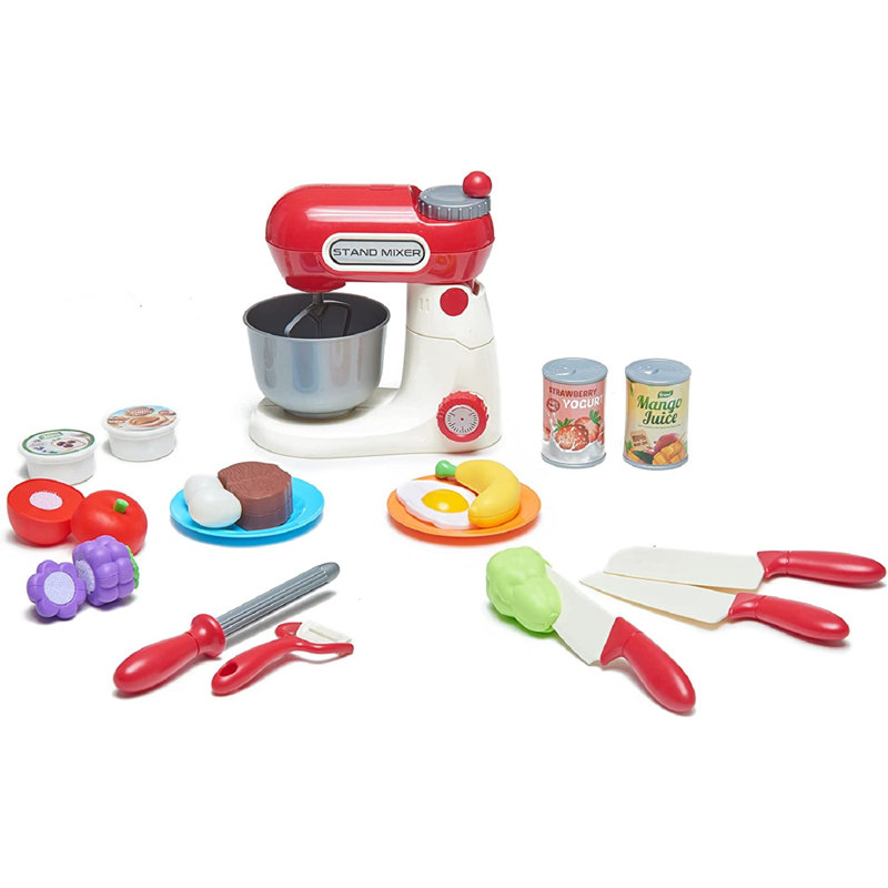Red and White Plastic Gourmet Kitchen Appliance Play Set