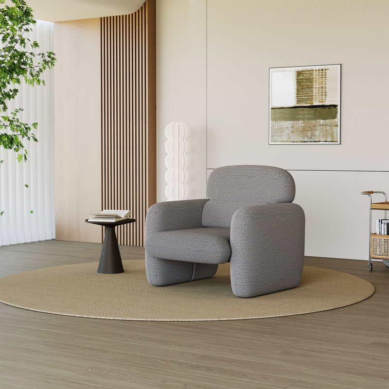 Chaise d'appoint moderne avec structure en bois, fauteuil rembourré pour le salon et la chambre à coucher, fauteuil de lecture confortable