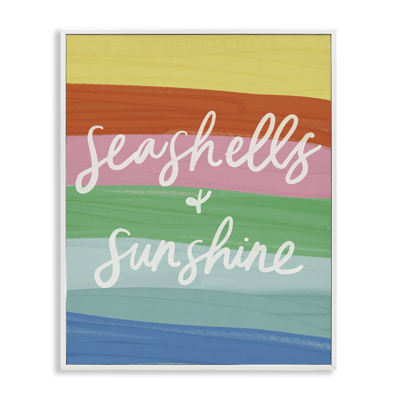  Coquillages et soleil sur arc-en-ciel, estampe numérique par Amanda Houston, H 14 po x l 11 po