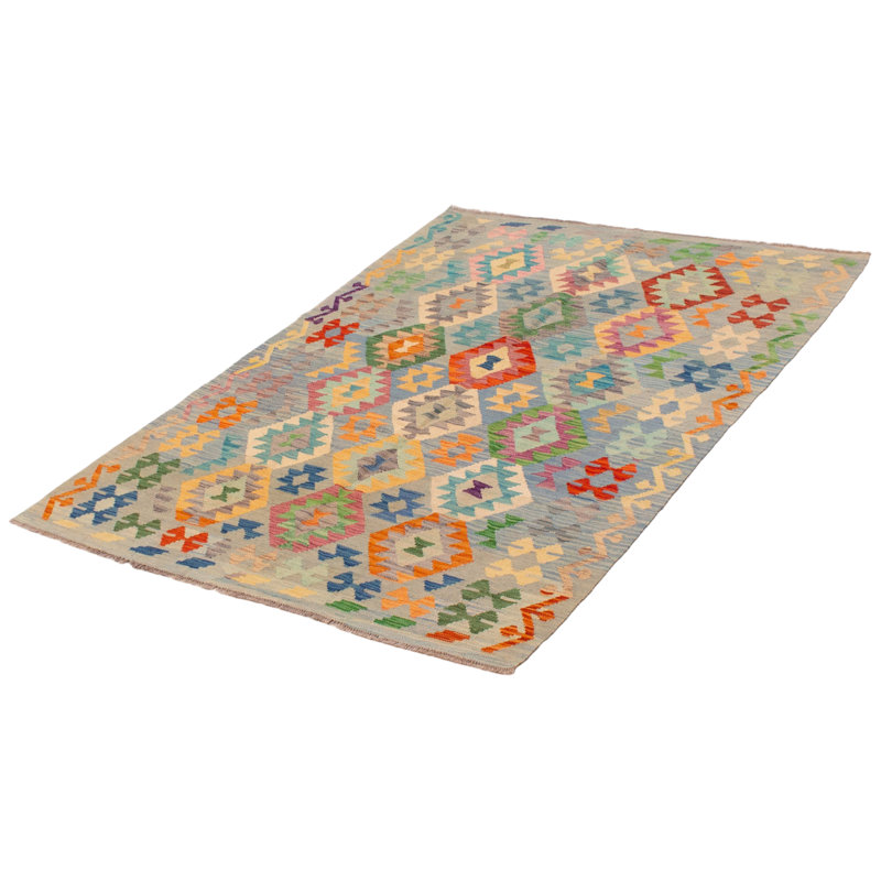 Tapis bleu clair en laine nouvel âge 4 pi 9 po x 6 pi 6 po Krisslyn