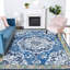 Tapis de couloir oriental bleu / blanc tissé à la machine Caldarelli-1205031314