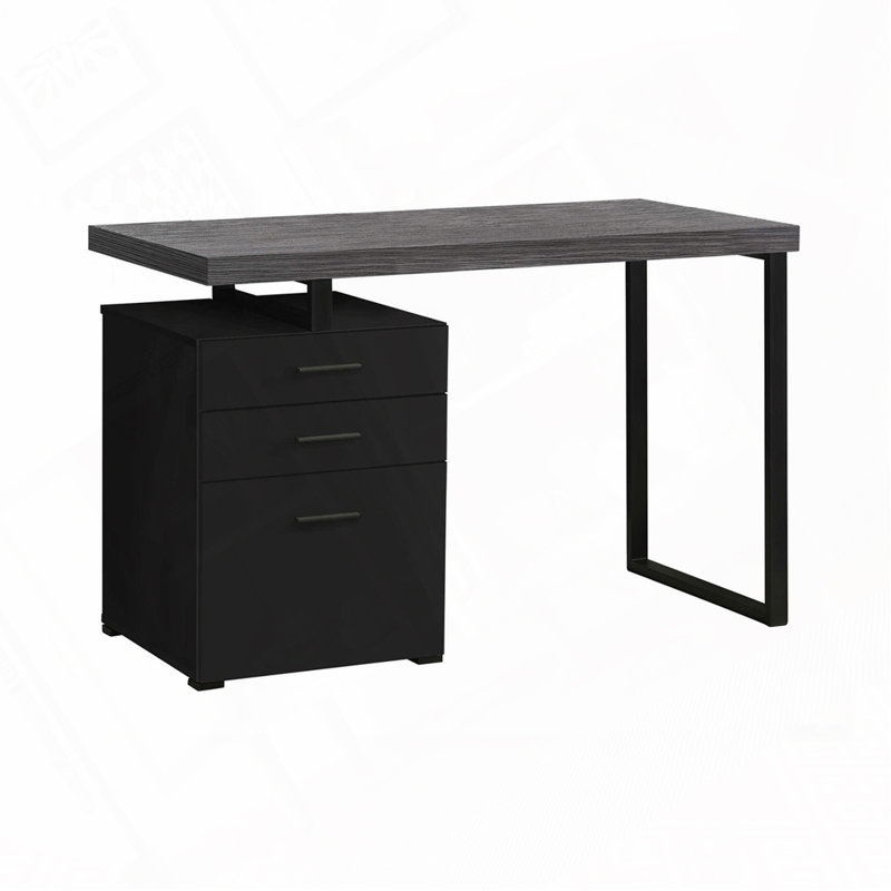 Babken Reversible Desk, Black/Dark Brown