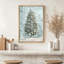 «Huge Snowy Winter Pine Tree Landscape French Country Holiday Decor», reproduction d'art sur toile encadrée-107118389-107118392
