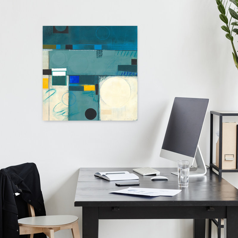 Calypso bleu III, art contemporain abstrait, H 18 po x l 18 po