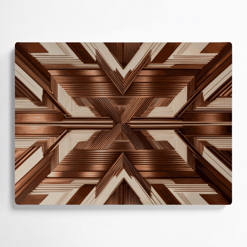 Op Art 79 Brown Metal Wall Art, 11" H x 14" W