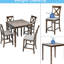 Table de salle à manger à hauteur de comptoir pour 4, 5 tables en noyer avec chaises carrées et rembourrées-245862144