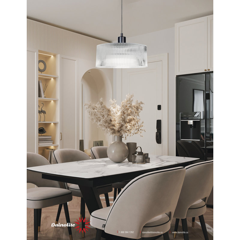 Luminaire suspendu 1 lumière Nadine, H 78,75 po x l 11,75 po x P 11,75 po, Noir mat