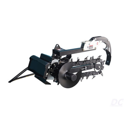 Skid Steer Trenchers Attachment With Adjustable Depth Control Foot, Universal Mount Plate