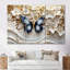 Ensemble de salon art mural papillon bleu sur une branche d'orchidée II-107213216-107213222