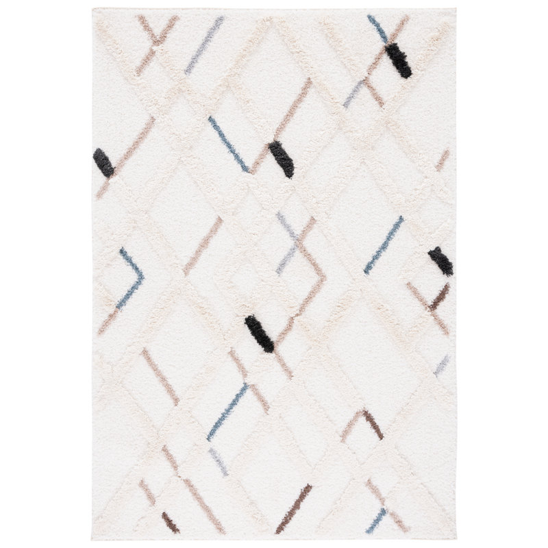 Bahrudin Hi-Lo Shag Performance Geometric Rug, Rectangle 5'3" x 7'6"