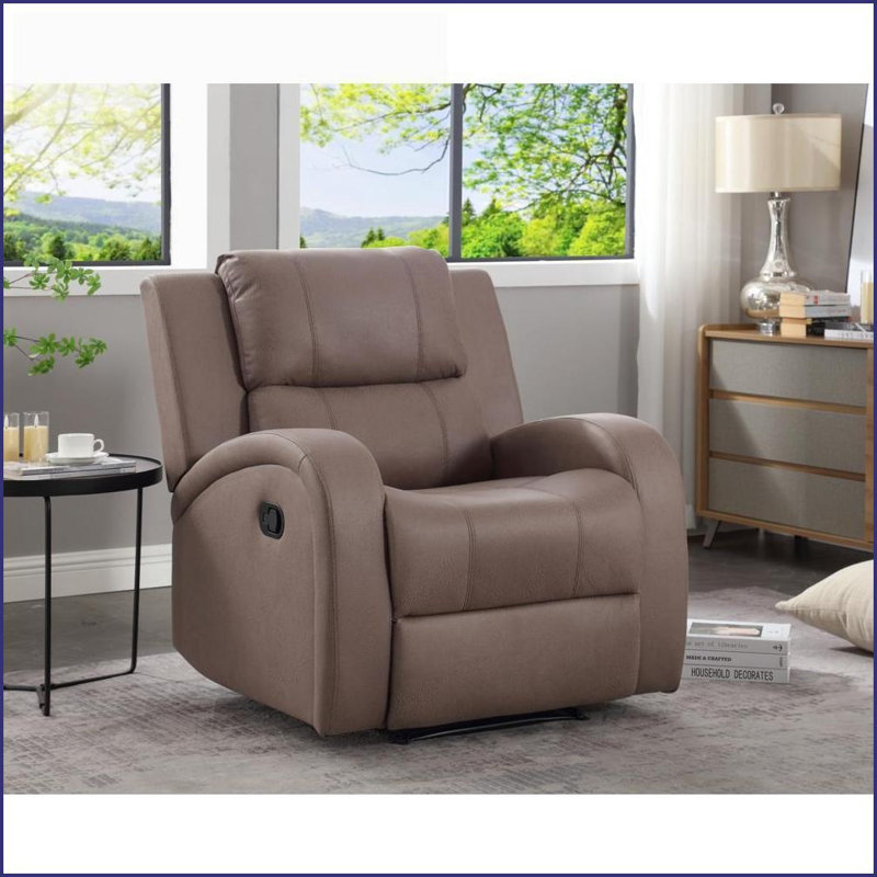 Fauteuils inclinables, fauteuil inclinable manuel moderne, largeur compacte de 32,68 po | Similicuir brun