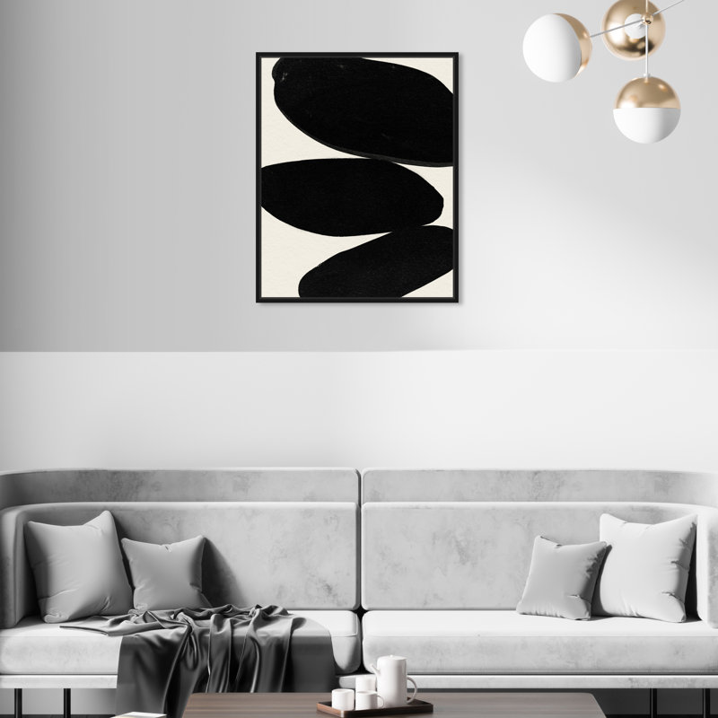 Beige And Black Abstract Modern by Oliver Gal, Black, 21" H x 17" W
