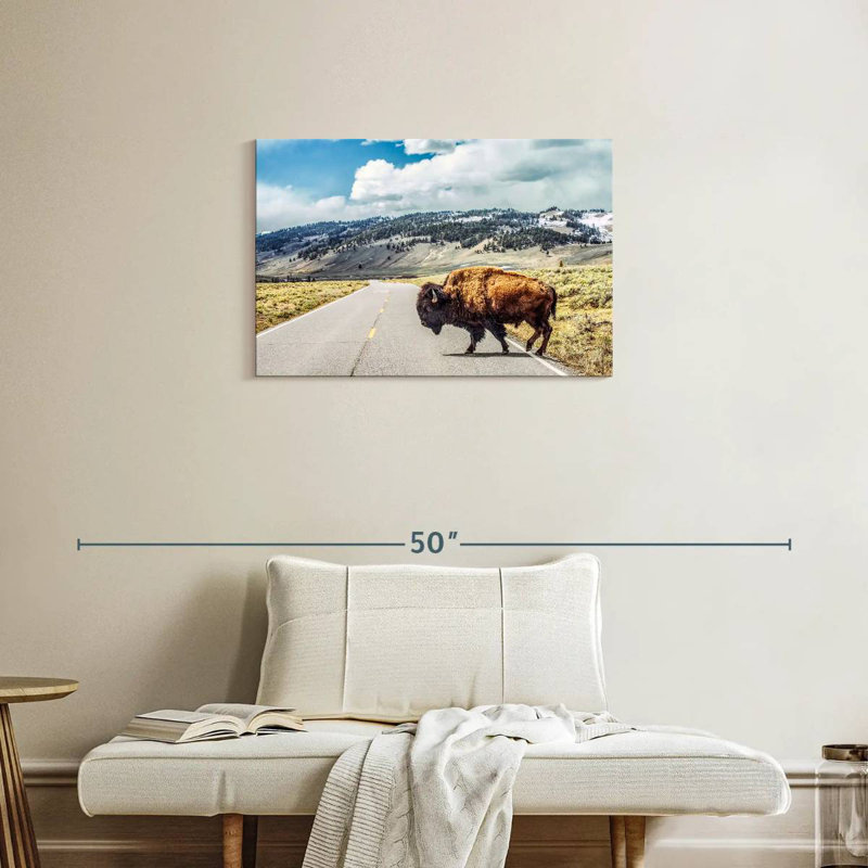 American Bison Crossing, 20" H x 30" W
