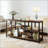 71" Industrial Console Table with Multi-Level Shelving