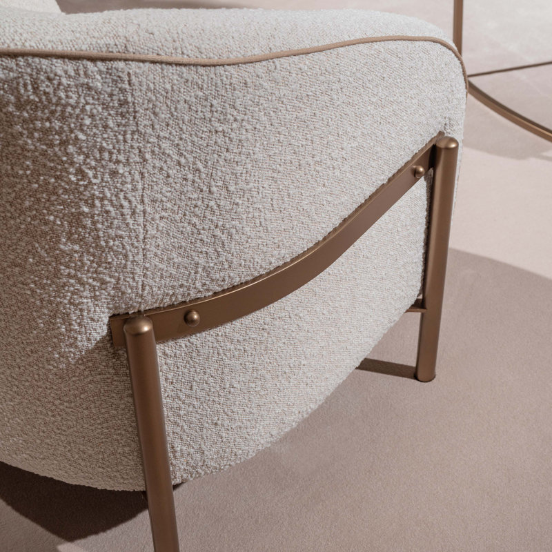 Lisbon Bouclé Sofa - Oyster/Matte Bronze