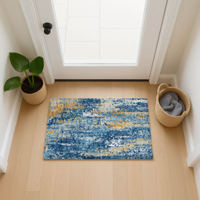 Machine Washable Indoor/Outdoor London ACN2254 Abstract Rug
