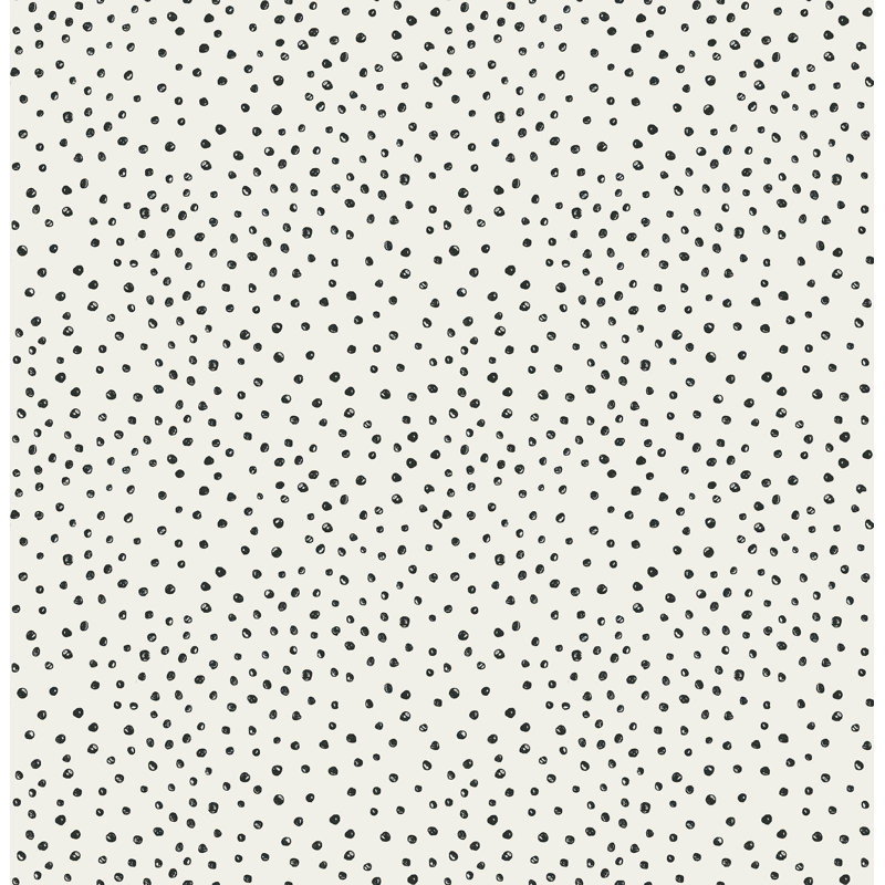 Cassie Gold Petite Polka Wallpaper, Black