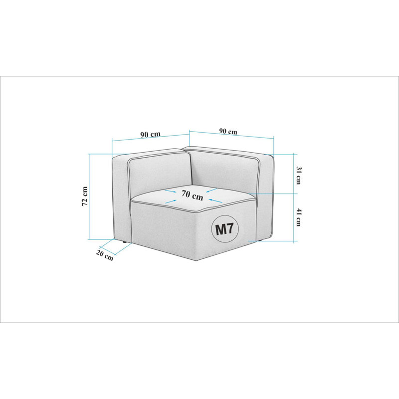 Canapé 1 place, Polyester beige