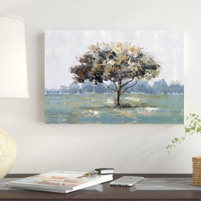 " Lone Colorful Tree Cool Tones " Painting Print