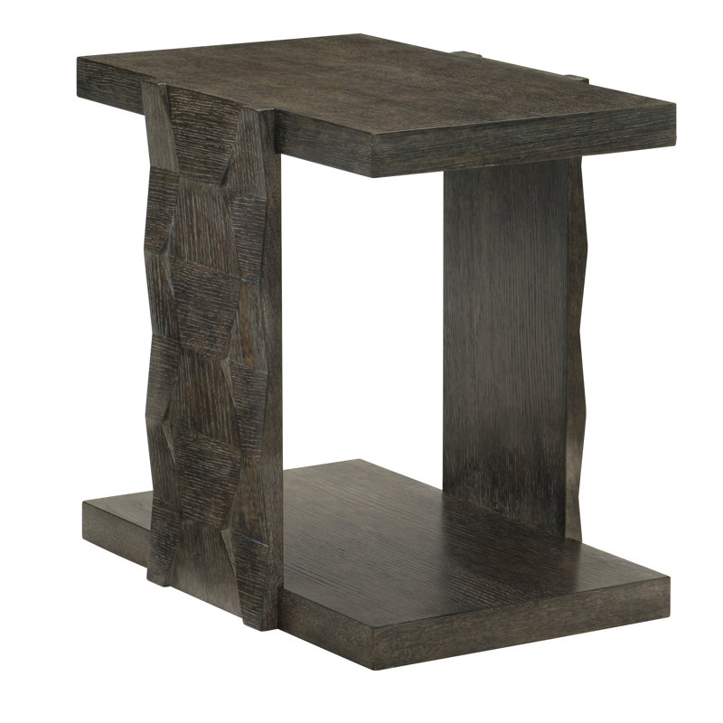 Linea Floor Shelf End Table with Storage