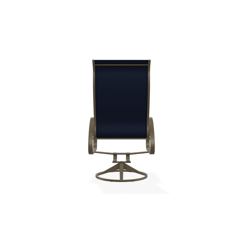 Aruba 1 Outdoor Dining Armchair, Textured Beachwood, Navy 13D Sunbrella®