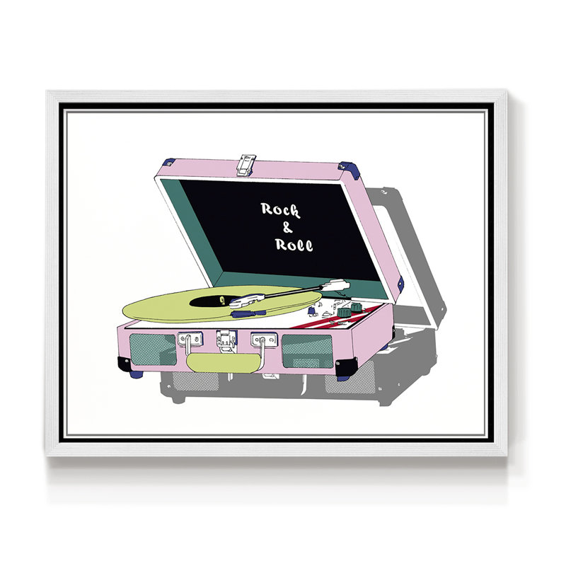 Record Shop I -Framed Print - Restickable, H 8 po x l 10 po, Blanc