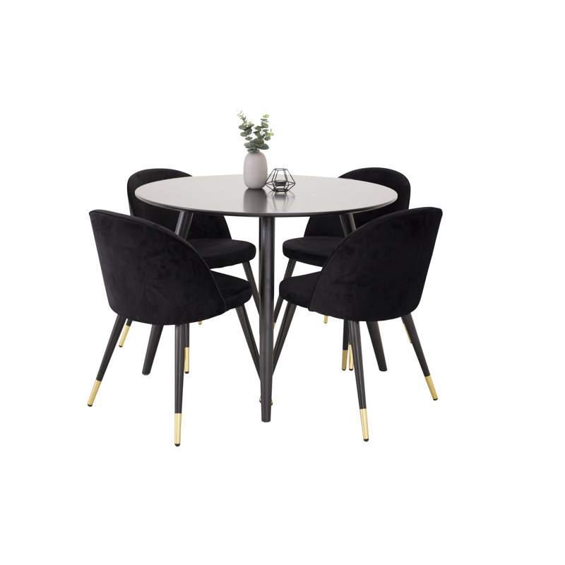 Micheal 4 - Person Dining Set, Black