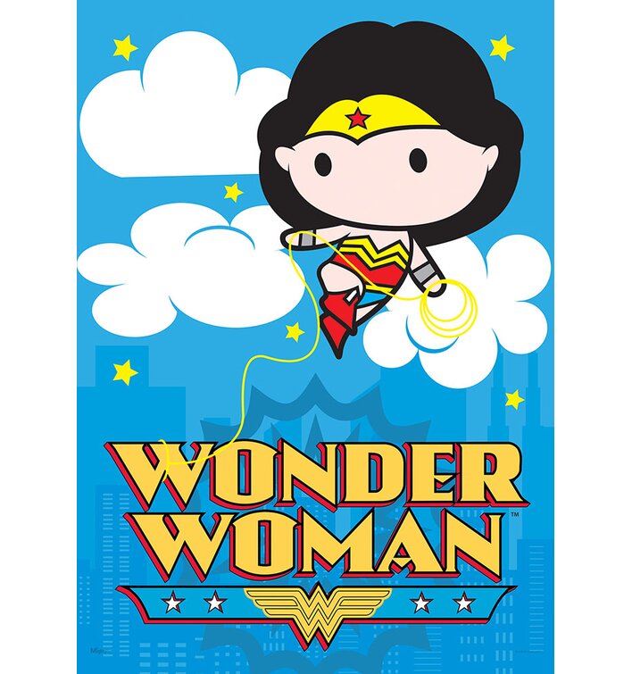 Men's DC Comics Wonder Woman Running Girl Power Text Poster Sweatshirt