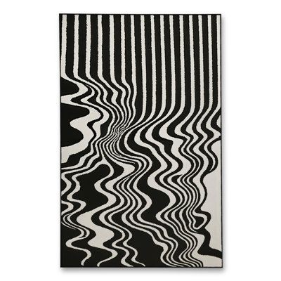 Tapis beige tissé à rayures Mosso