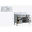 Ensemble de meuble-lavabo autoportant 48 po entièrement assemblé en bois massif avec plateau en marbre d'ingénierie entièrement assemblé