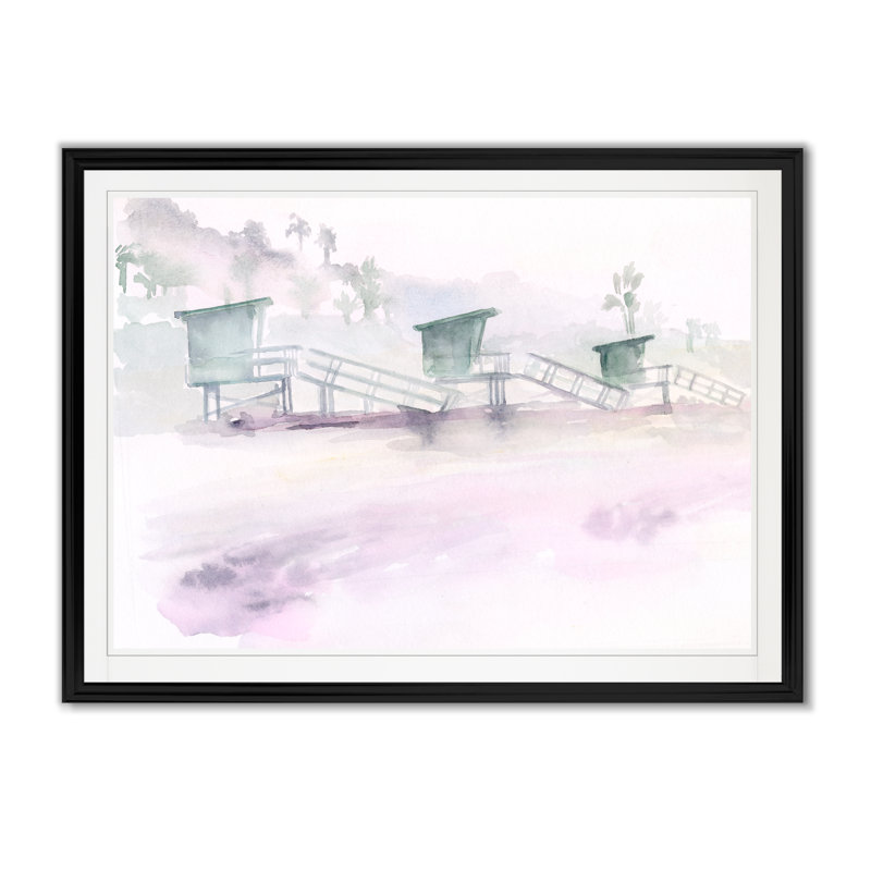 «Dawn Beach Break II», reproduction d'art sur toile, H 18,5 po x l 24,5 po x P 1,5 po, Cadre noir