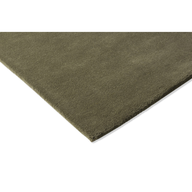 Large Green and Brown Wool Handmade Rectangular Area Rug