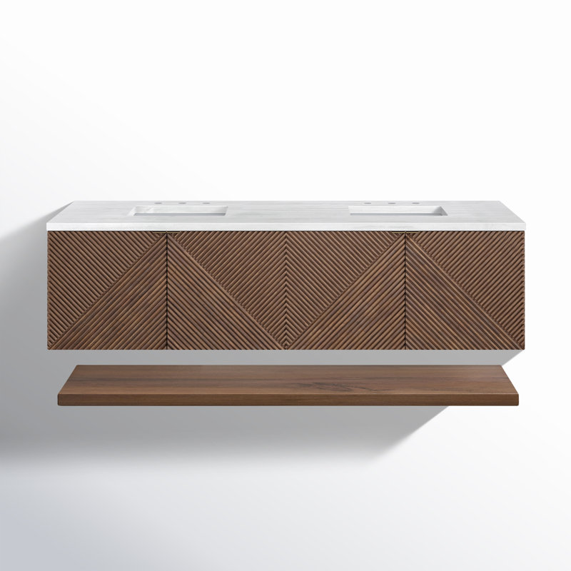 Marcello 72'' W Double Vanity, Ethereal Noctis, 8" Widespread