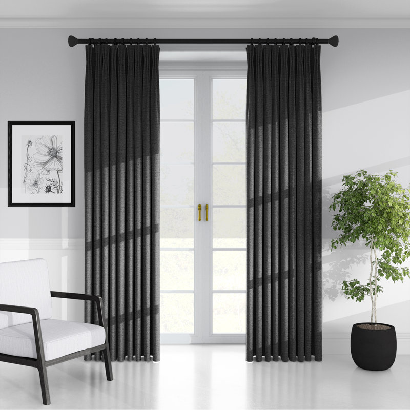 Panneau de rideau simple obscurcissant plissé, L 20 po x L 120 po