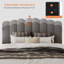 Upholstered Platform Bed With Velvet And Striped Headboard