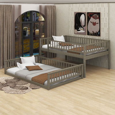 Queen Over Queen Bunk Bed With Ladder