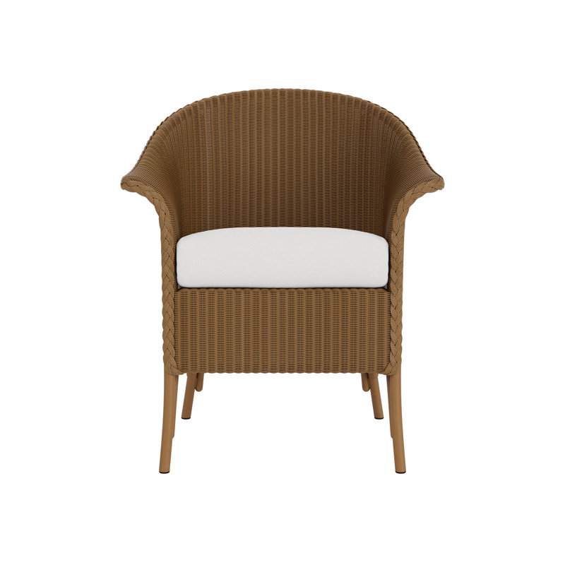 Universal Loom Accessories Outdoor Dining Armchair, Canvas Natural, Hickory