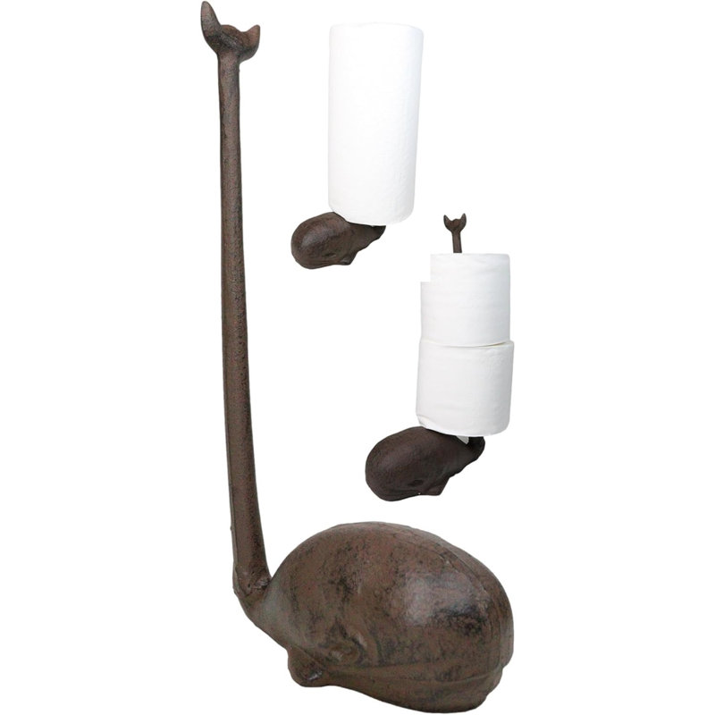 Porte-papier essuie-tout rustique en fonte marine avec longue queue