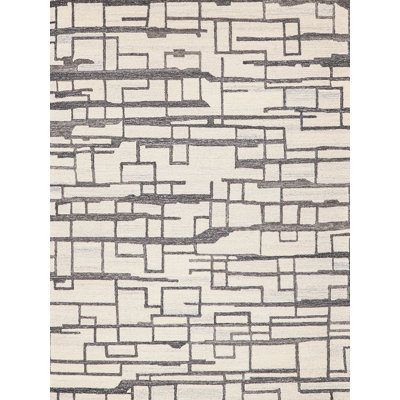 Exquisite Rugs Naturals Handmade Hand-Tufted New Zealand Wool On Canvas Charcoal Area Rug
