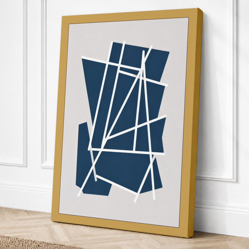 Fractured Geometry Geometric - Wrapped Canvas, 24x16 - 61.0 x 40.6 cm, Ochre Border
