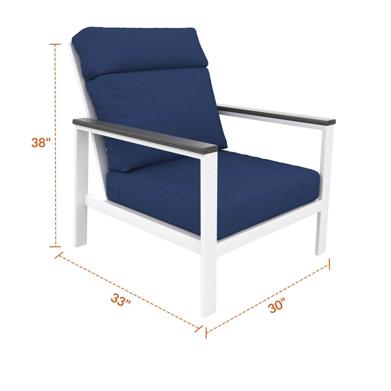 Townsend Sunbrella® Patio Lounge Chair, Canvas Navy