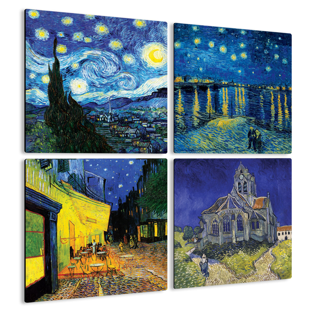 4-tlg. Leinwandbilder-Set Die schönsten Werke von Van Gogh