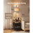 Floor Lamp with Table, 2-Tier End Table with 2 Drawers and 3 Color Temperature Lighting, Modern Side Nightstand Bedside Desk with USB & Type C & AC Charging Port for Living Room, Bedroom, Dorm